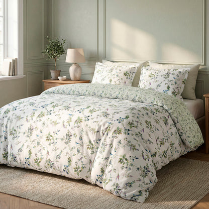 Flat sheet cotton satin - Eden Sauvage Light green