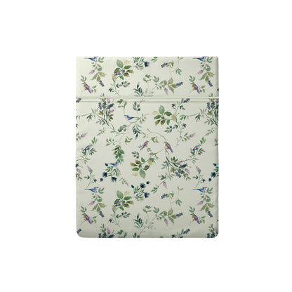 Flat sheet cotton satin - Eden Sauvage Light green