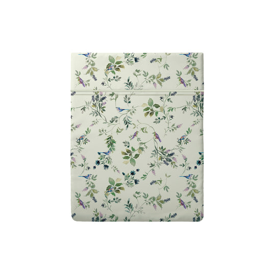 Flat sheet cotton satin - Eden Sauvage Light green