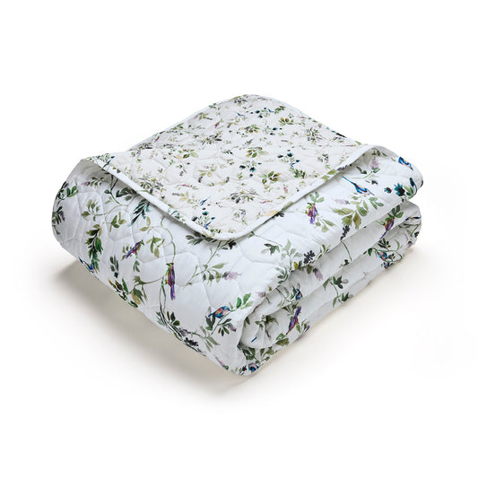 Bedspread cotton satin - Eden Sauvage White
