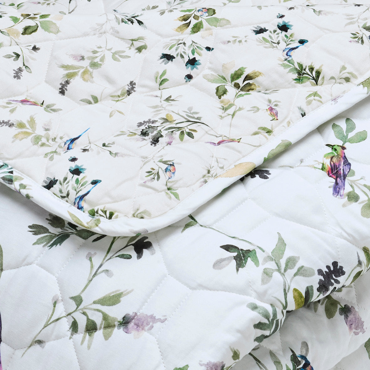 Bedspread cotton satin - Eden Sauvage White