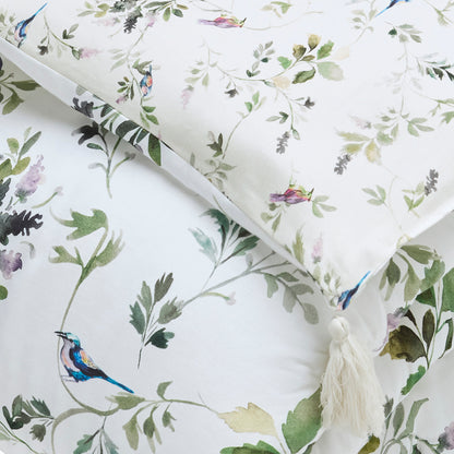 Quilt with tassels cotton satin - Eden Sauvage White