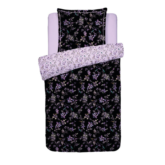 Duvet cover + pillowcase cotton satin - Eden Sauvage Black