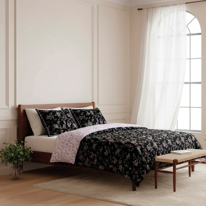 Pillowcase cotton satin - Eden Sauvage Light purple