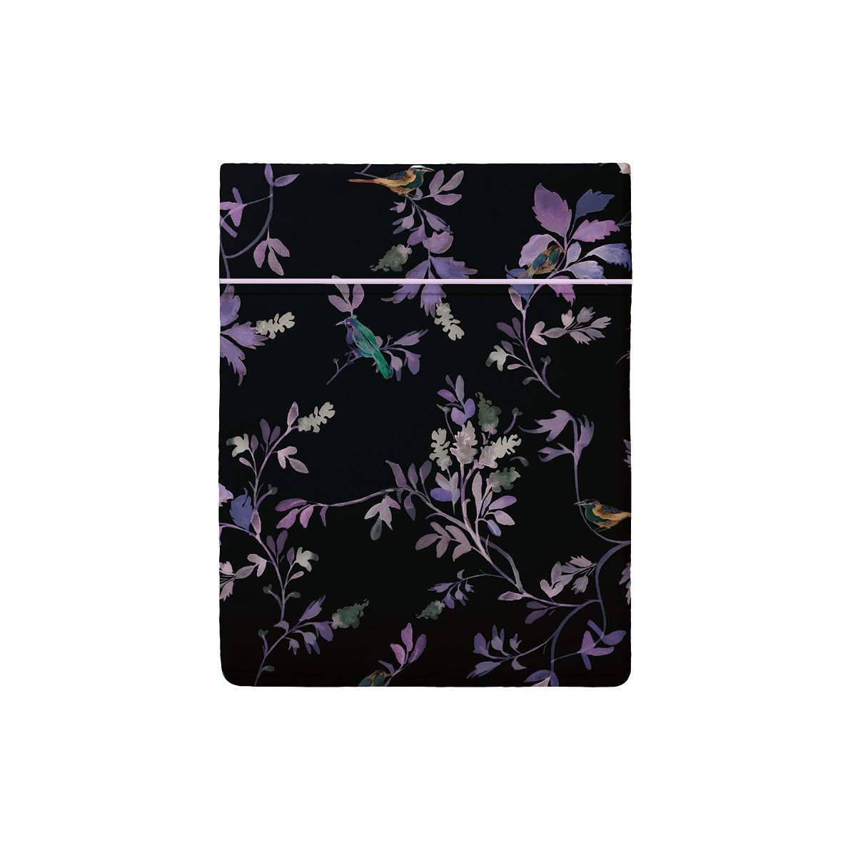 Flat sheet cotton satin - Eden Sauvage Black 240 x 300 cm