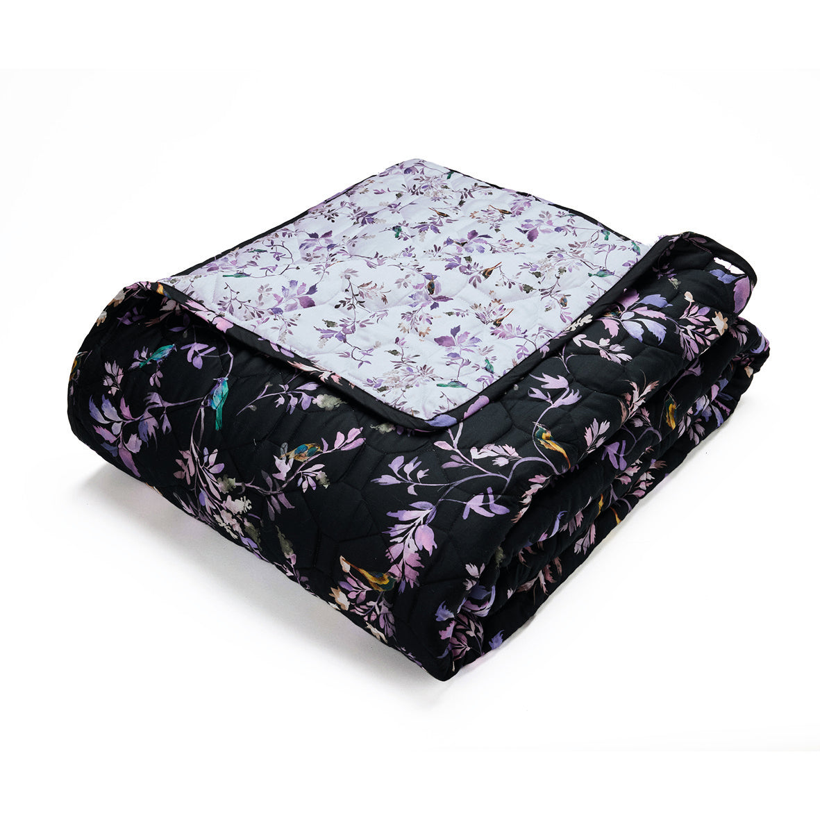 Bedspread cotton satin - Eden Sauvage Black - 220 x 250 cm