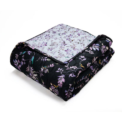 Bedspread cotton satin - Eden Sauvage Black - 220 x 250 cm