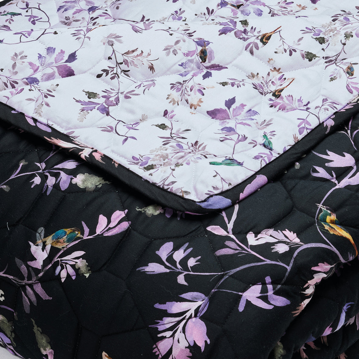 Bedspread cotton satin - Eden Sauvage Black - 220 x 250 cm