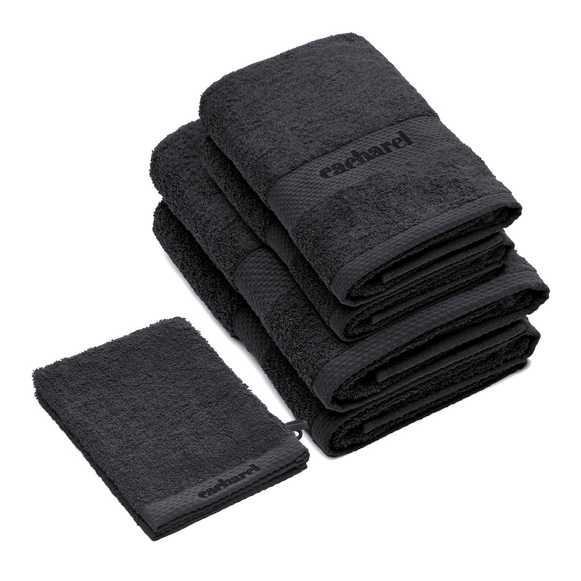 Complete bath linen set combed cotton - Brise Dark grey