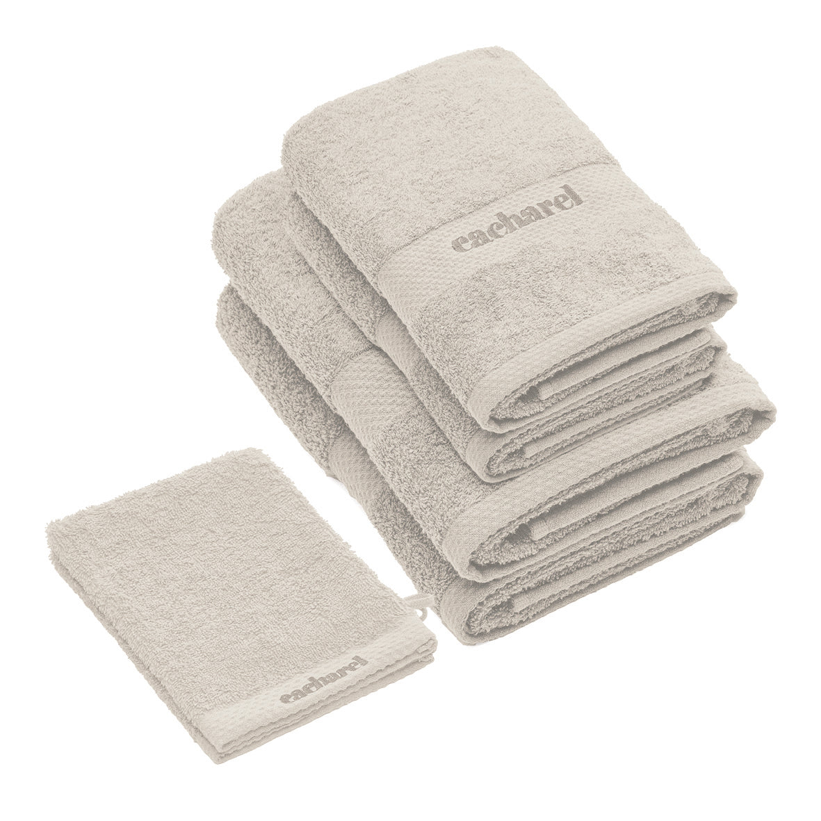 Complete bath linen set combed cotton - Brise Sand