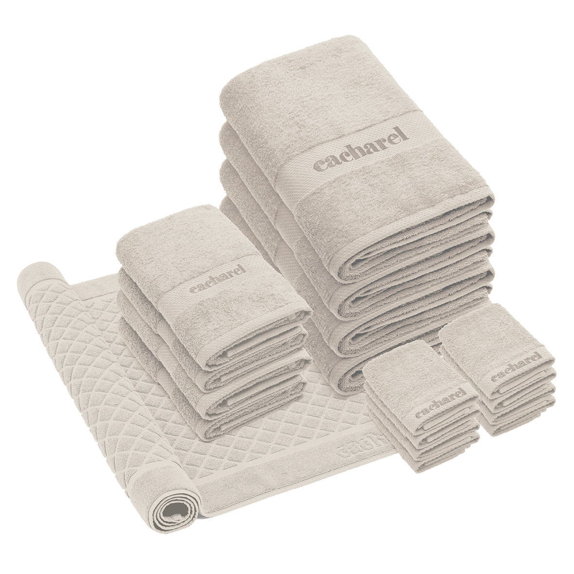 Complete bath linen set combed cotton - Brise Sand