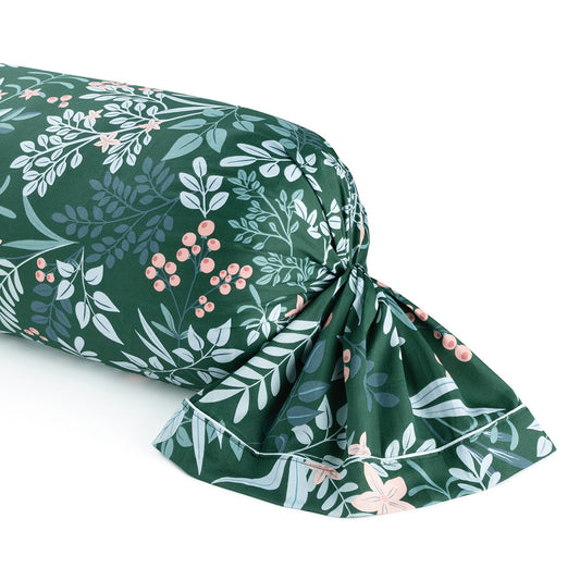 Bolster case cotton satin - Forêt enchantée Green 43 x 210 cm