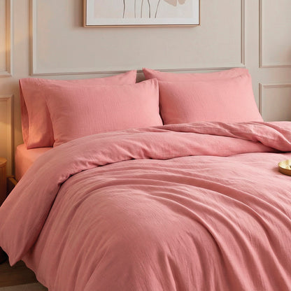 Pillowcase cotton gauze - Uni Pink 06