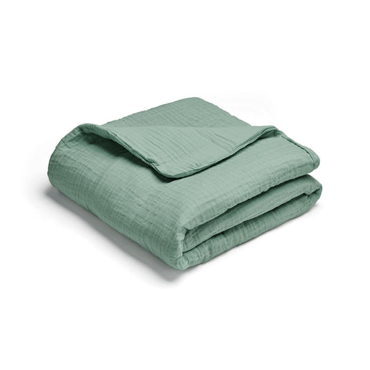 Blanket cotton gauze - Uni Green 12 - 80 x 120 cm