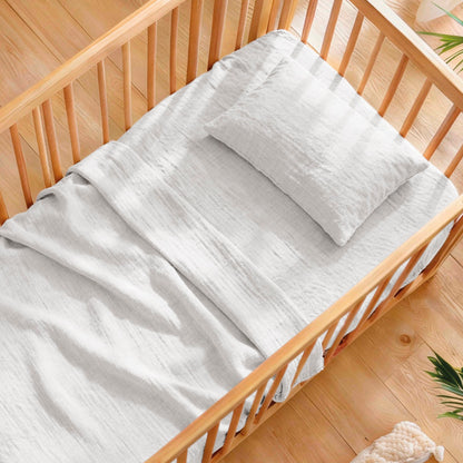 Duvet cover + pillowcase baby cotton gauze - Uni White 02