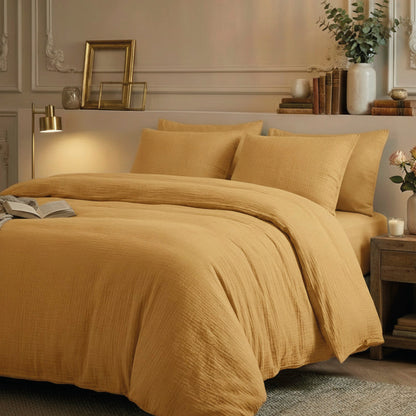 Pillowcase cotton gauze - Uni Yellow 04
