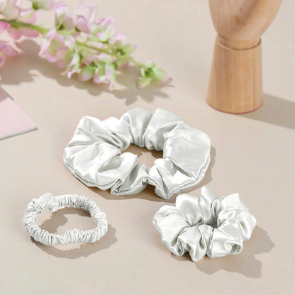 Large scrunchy silk - Élyna White - D 11 cm
