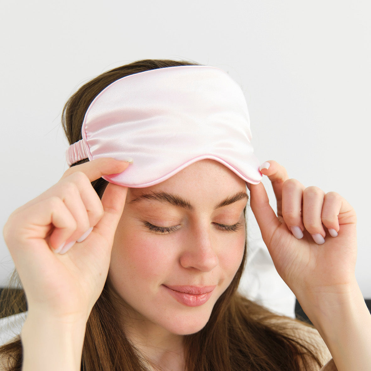 Eyemask silk - Ysia Light pink - 8.5 x 20.5 cm