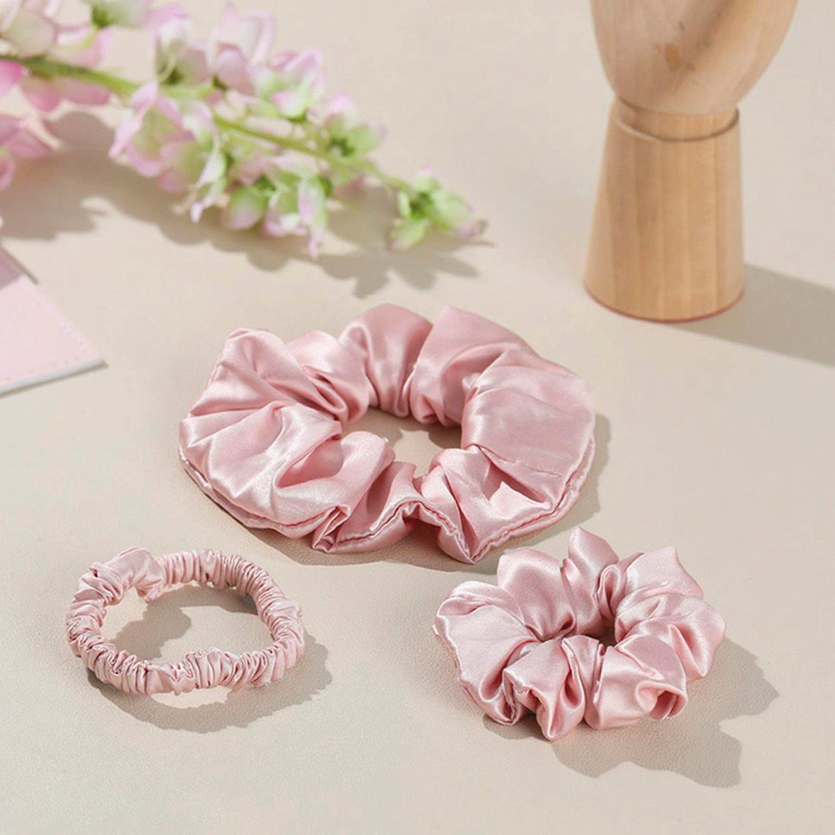 Large scrunchy silk - Élyna Light pink - D 11 cm