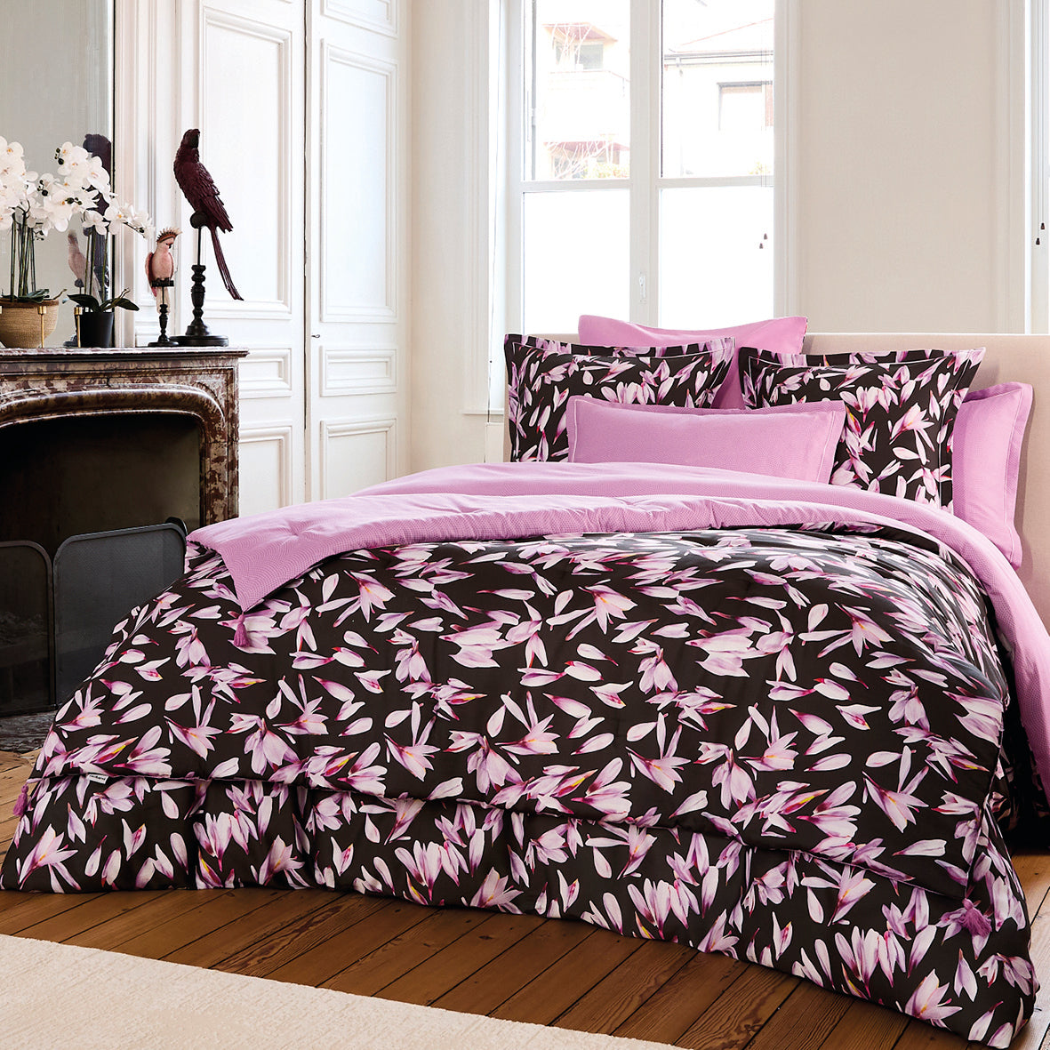 Fitted sheet cotton satin - Ondelia Pink