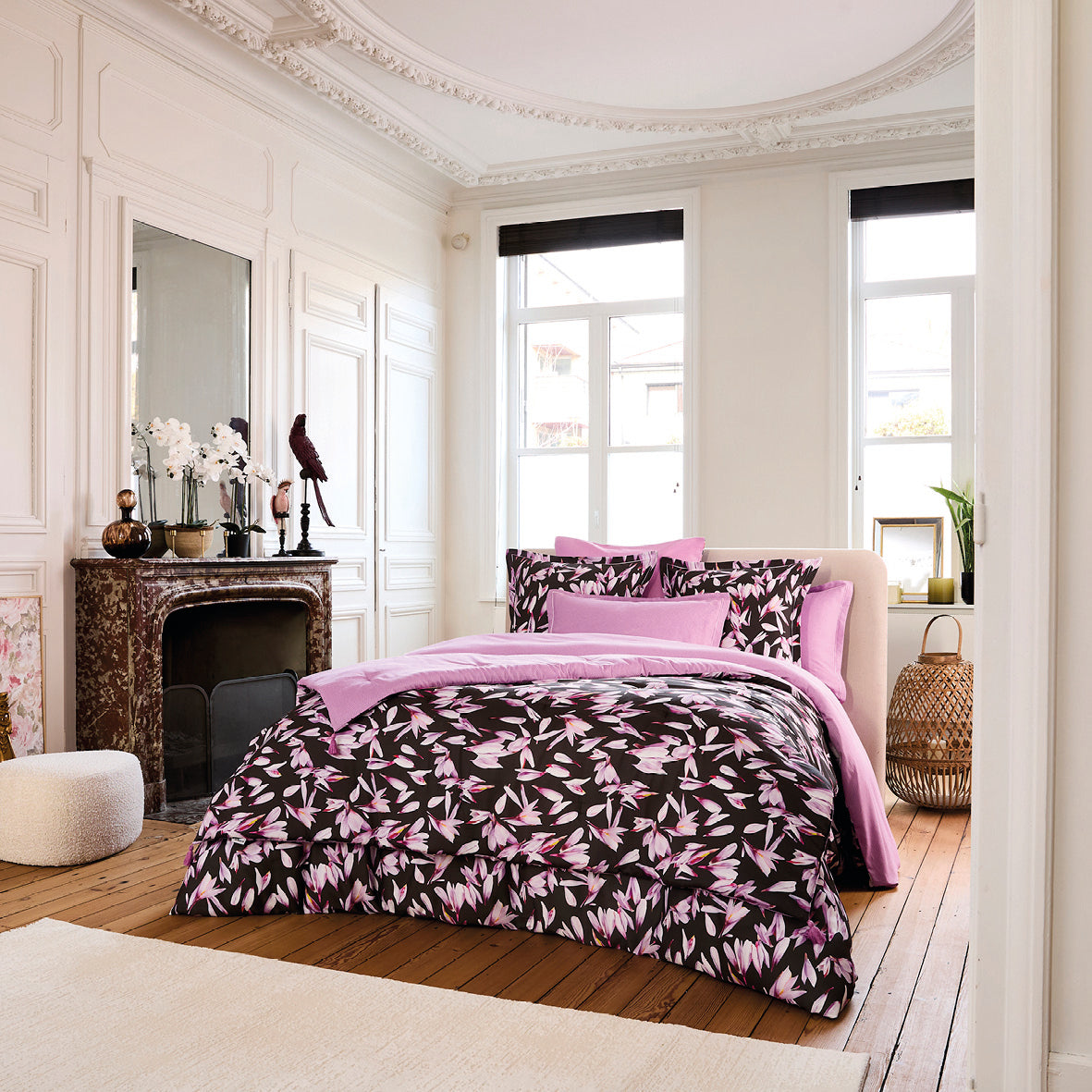 Flat sheet cotton satin - Ondelia Pink