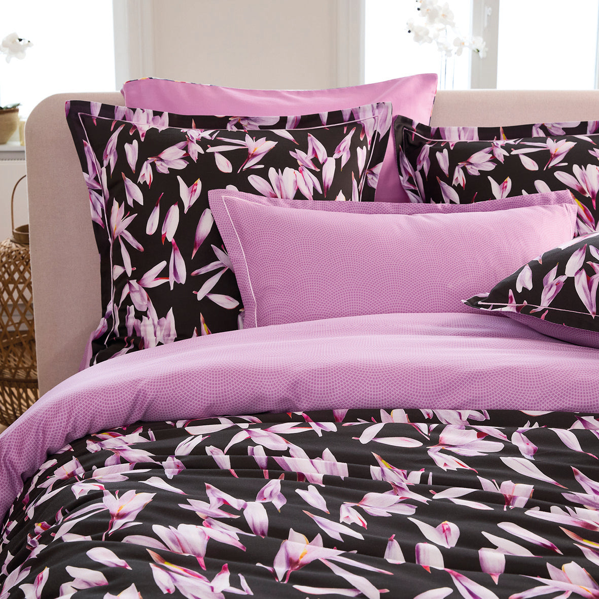 Flat sheet cotton satin - Ondelia Pink