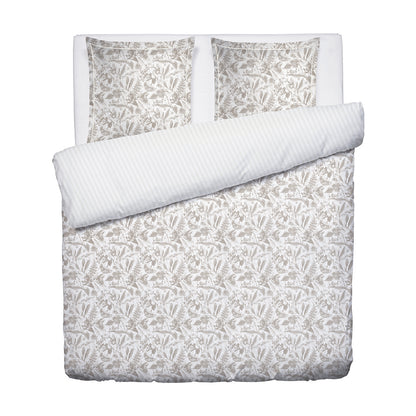 Housse de couette + taie d'oreiller satin de coton - Toile de jouy Blanc