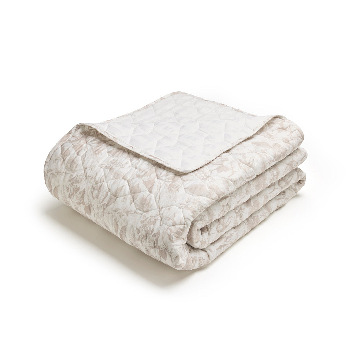 Bedspread cotton satin - Toile de jouy White - 220 x 250 cm