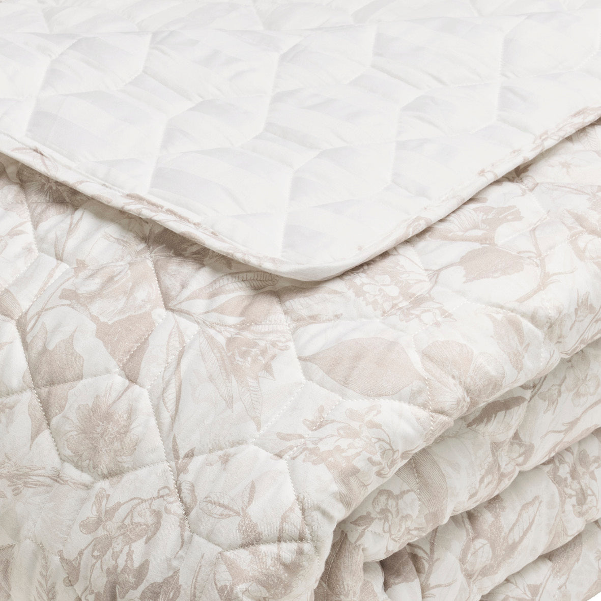 Bedspread cotton satin - Toile de jouy White - 220 x 250 cm