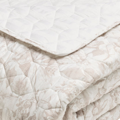 Bedspread cotton satin - Toile de jouy White - 220 x 250 cm