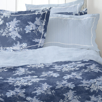 Duvet cover + pillowcase cotton satin - Noctalia Blue