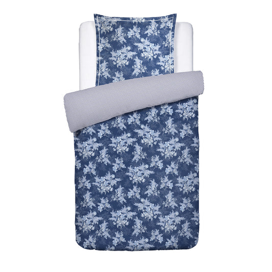 Duvet cover + pillowcase cotton satin - Noctalia Blue