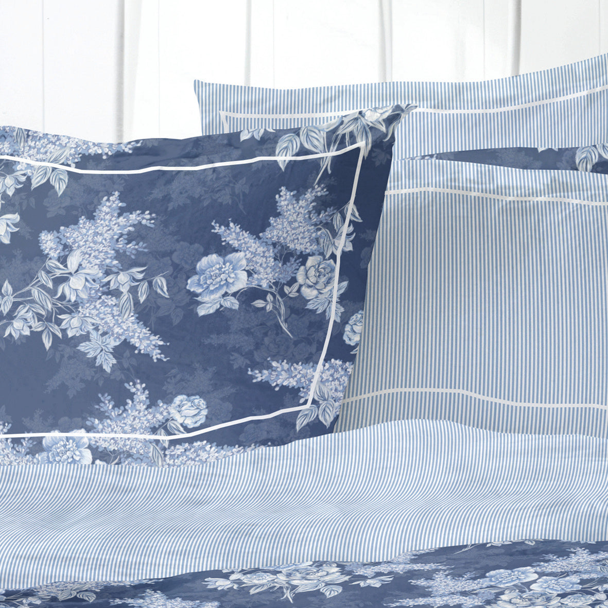 Pillowcase cotton satin - Noctalia Blue