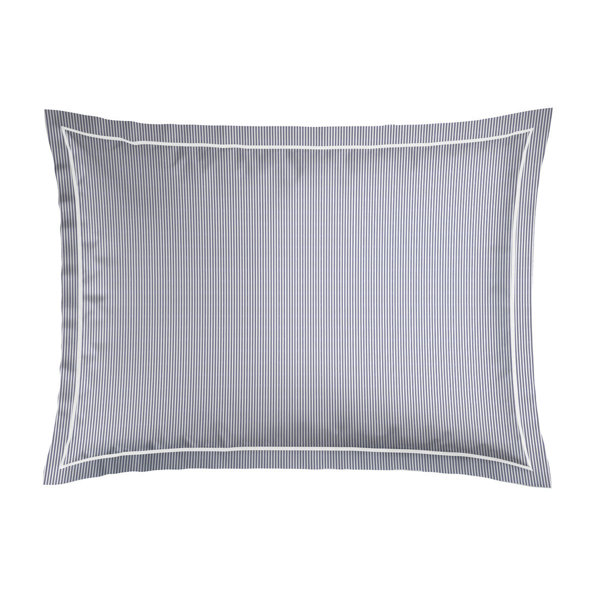 Pillowcase cotton satin - Lignes naturelles White / Light blue
