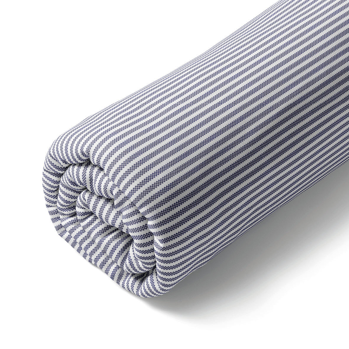 Fitted sheet cotton satin - Lignes naturelles White / Light blue