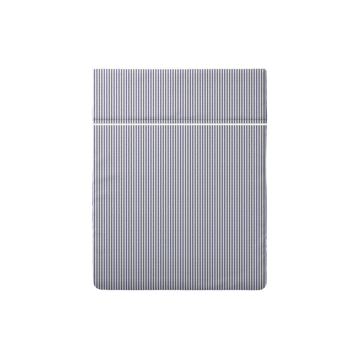 Flat sheet cotton satin - Lignes naturelles White / Light blue 240 x 300 cm