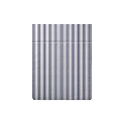 Flat sheet cotton satin - Lignes naturelles White / Light blue 240 x 300 cm