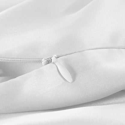 Pillowcase + eyemask in silk - Lunéia White - 63 x 63 cm + 8,5 x 20,5 cm