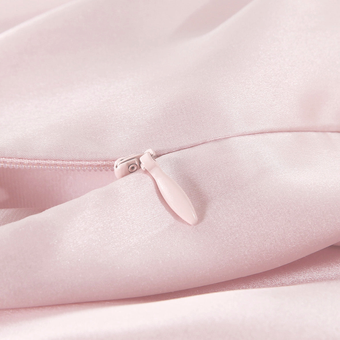 Pillowcase + eyemask in silk - Lunéia Light pink - 50 x 70 cm + 8,5 x 20,5 cm
