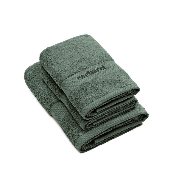 Hand towel + bath towel combed cotton - Brise - 2 x (50 x 100 cm) + 2 x (70 x 140 cm) Sage green