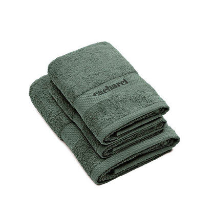 Hand towel + bath towel combed cotton - Brise - 2 x (50 x 100 cm) + 2 x (70 x 140 cm) Sage green