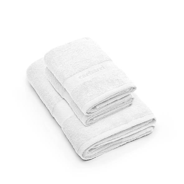 Hand towel + bath towel combed cotton - Brise - 2 x (50 x 100 cm) + 2 x (70 x 140 cm) White