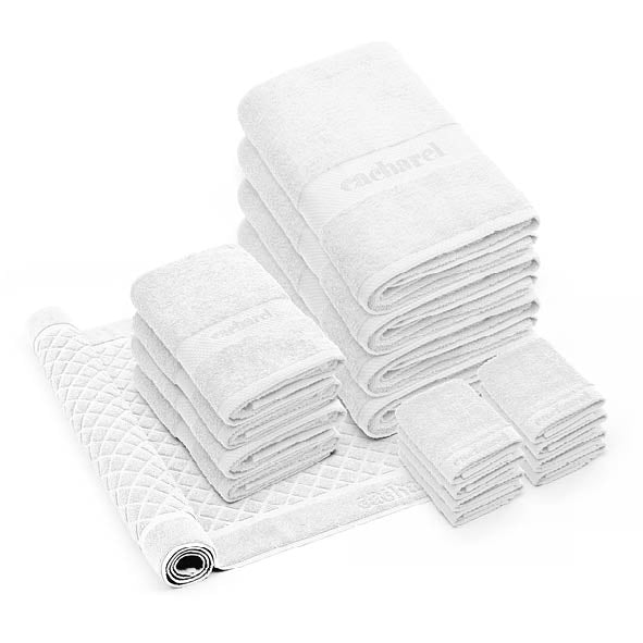 Complete bath linen set combed cotton - Brise White