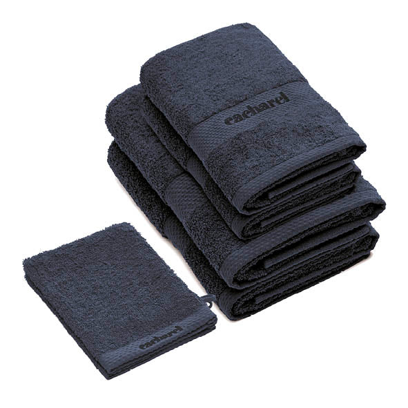 Complete bath linen set combed cotton - Brise Navy blue