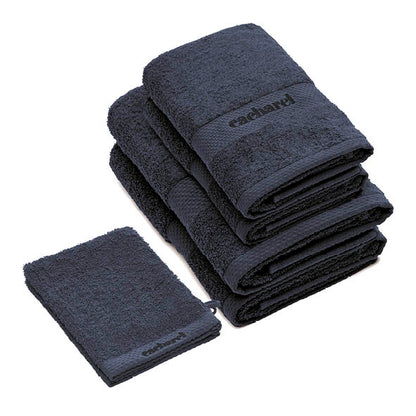 Complete bath linen set combed cotton - Brise Navy blue
