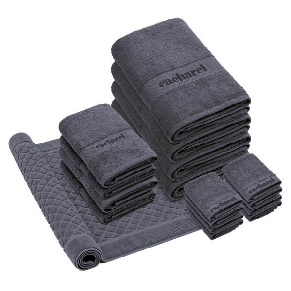 Complete bath linen set combed cotton - Brise Blue grey