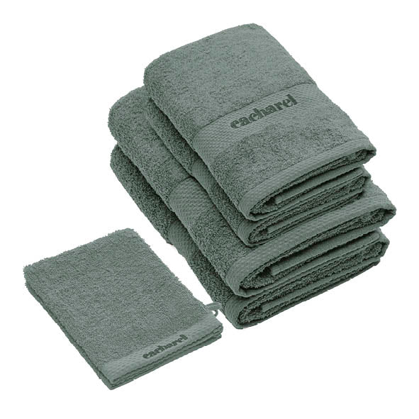 Complete bath linen set combed cotton - Brise Bottle green