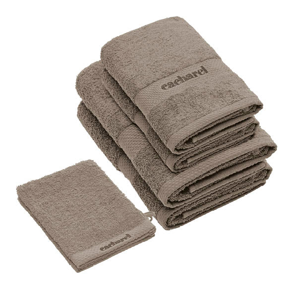 Complete bath linen set combed cotton - Brise Brown