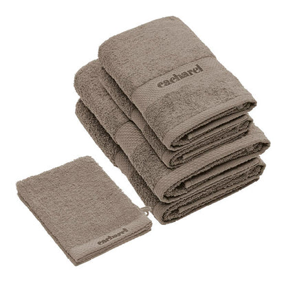 Complete bath linen set combed cotton - Brise Brown