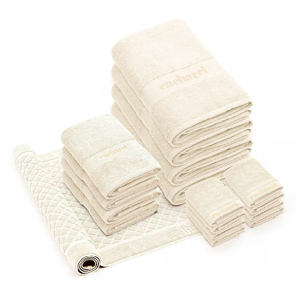 Complete bath linen set combed cotton - Brise Ivory